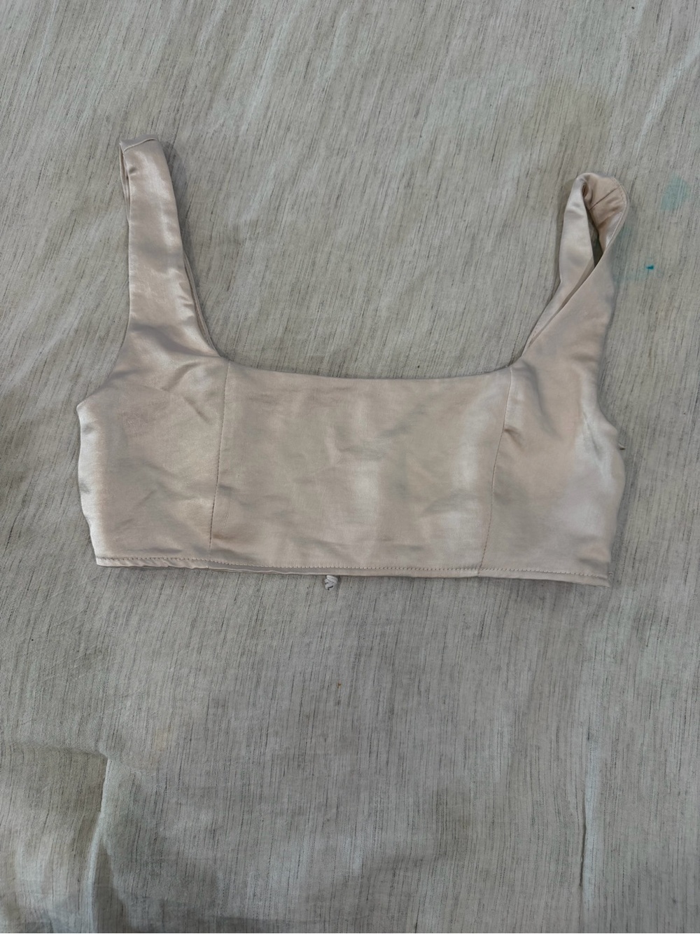 Princess Polly Nude Satin Square Neck Crop Top